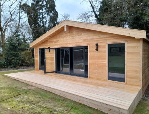 Large home gym with pitched roof